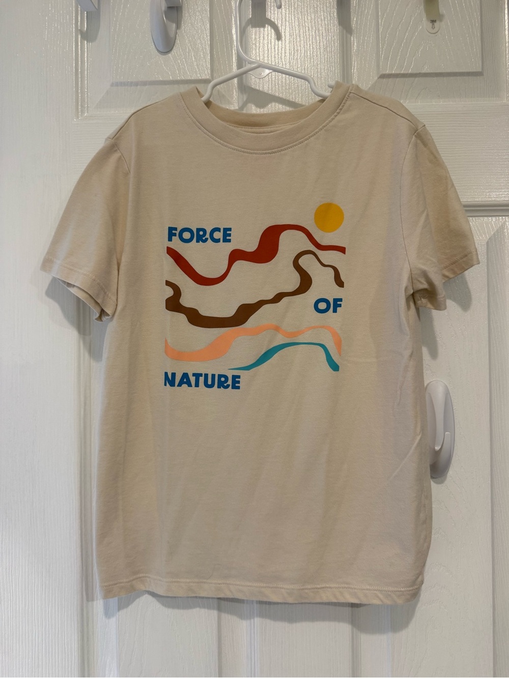 Cat & Jack Beige 'Force of Nature' Graphic Tee with Multicolor Waves